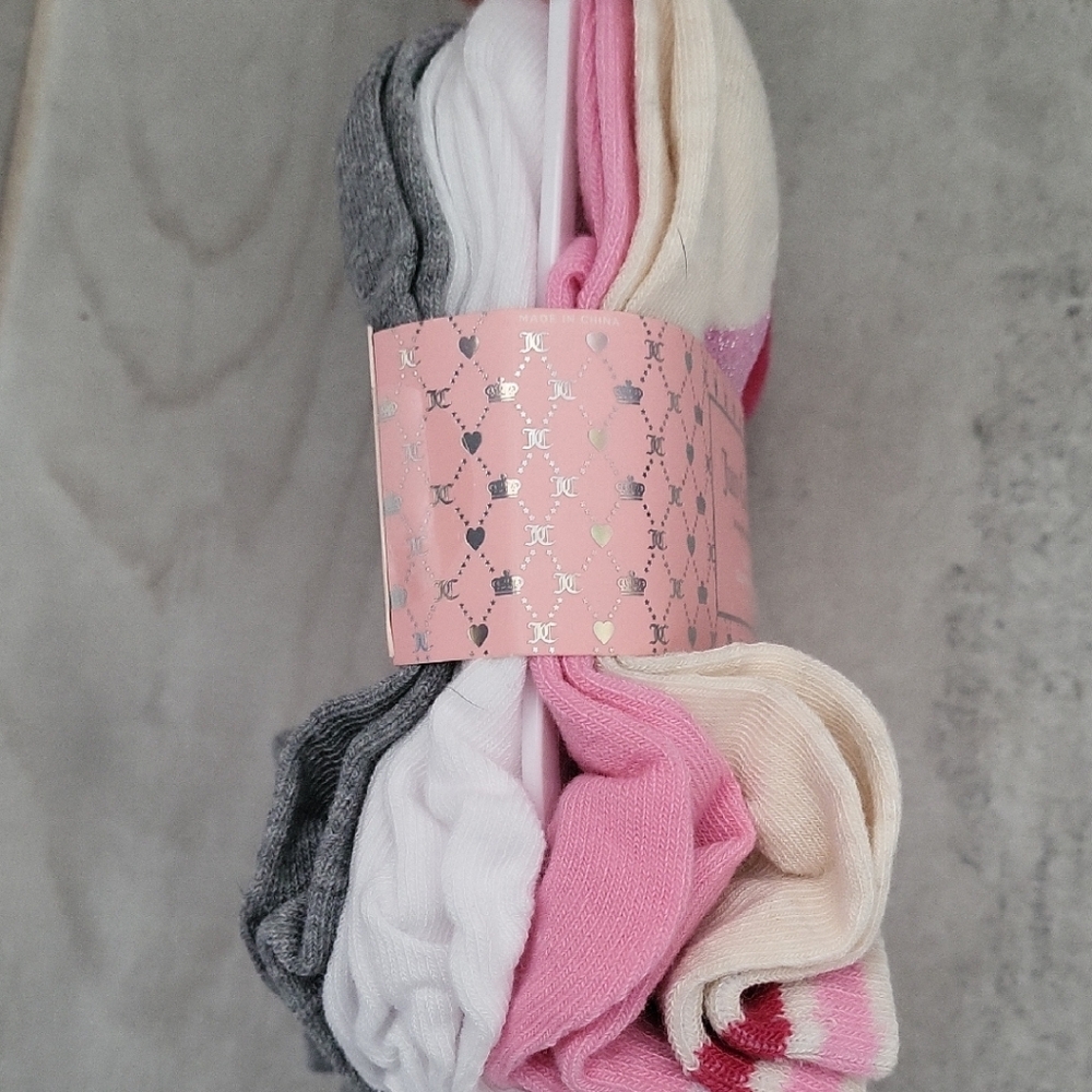 Juicy Couture Girls' Pink and White Socks - 10 Pairs Size 10 - 4 - Picture 3 of 5